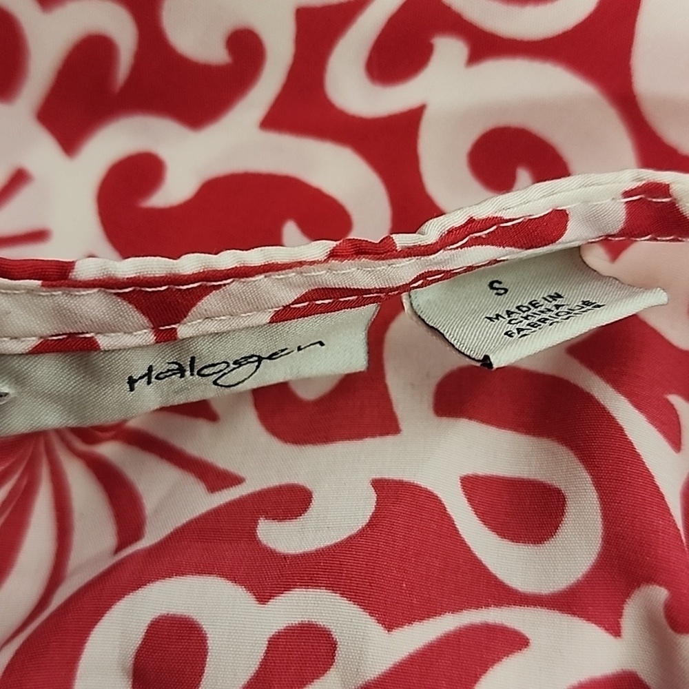 Halogen Red and White Patterned Mini Dress Size S - Picture 5 of 6